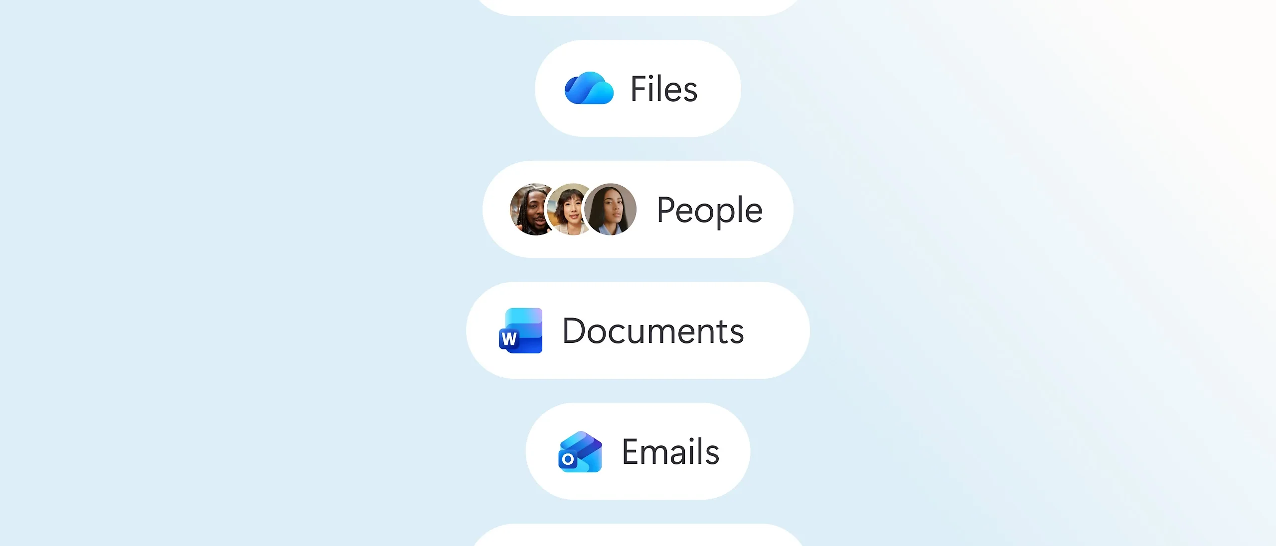 Copilot responde con el contexto de tus correos, reuniones y archivos